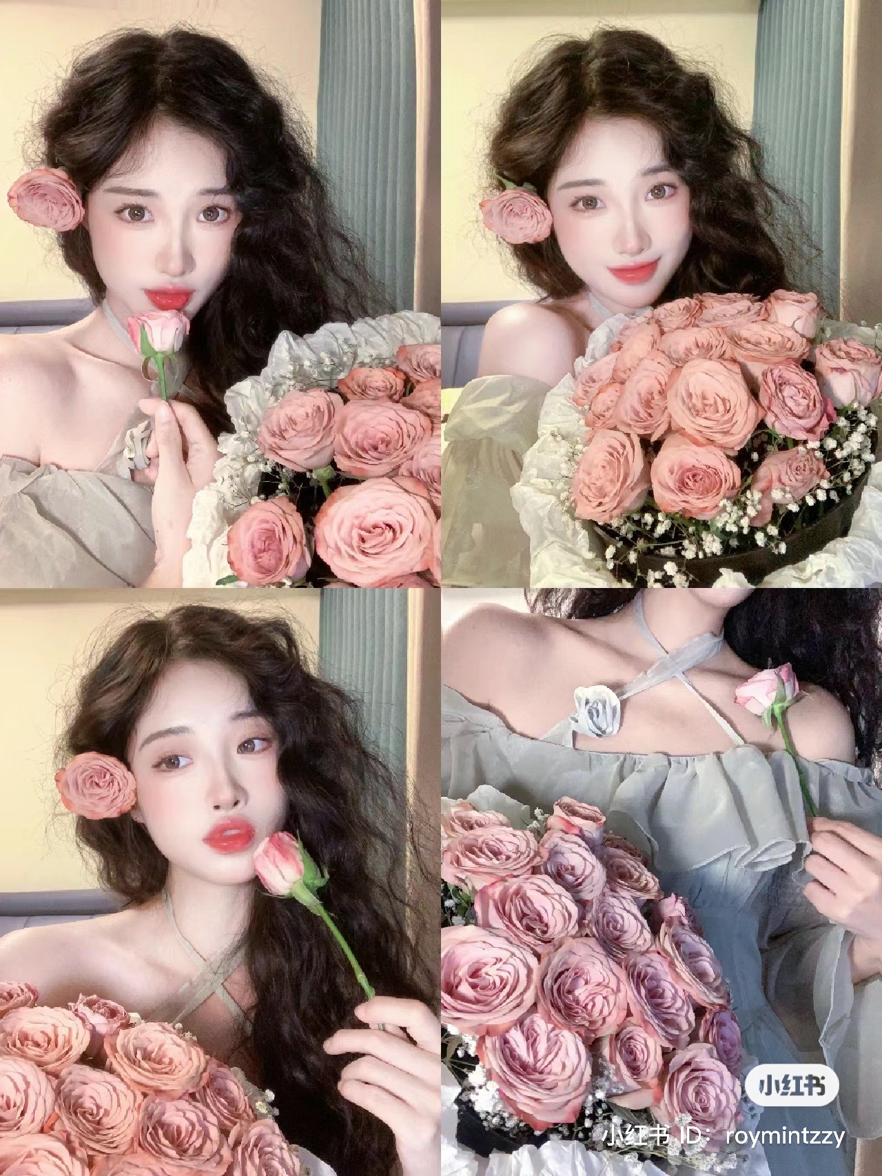 chụp ảnh với hoa