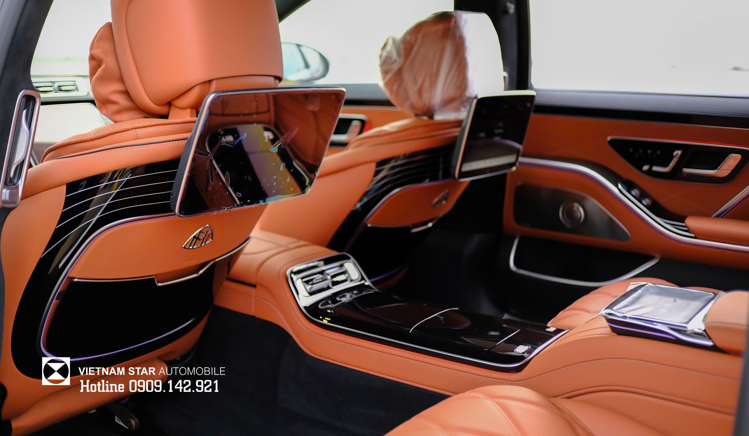 nội thất maybach s450 2025 bọc da nappa exclusive với đường may kim cương