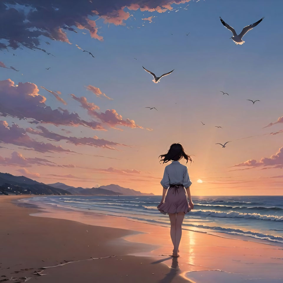 Avatar anh co gai buon quay lung anime 960px 960px avatar 1