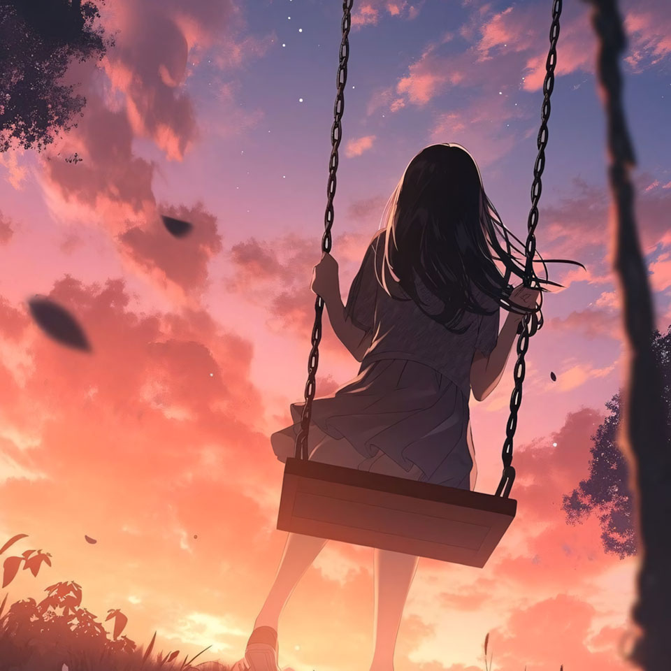 Avatar anh co gai buon quay lung anime 960px 960px avatar 5