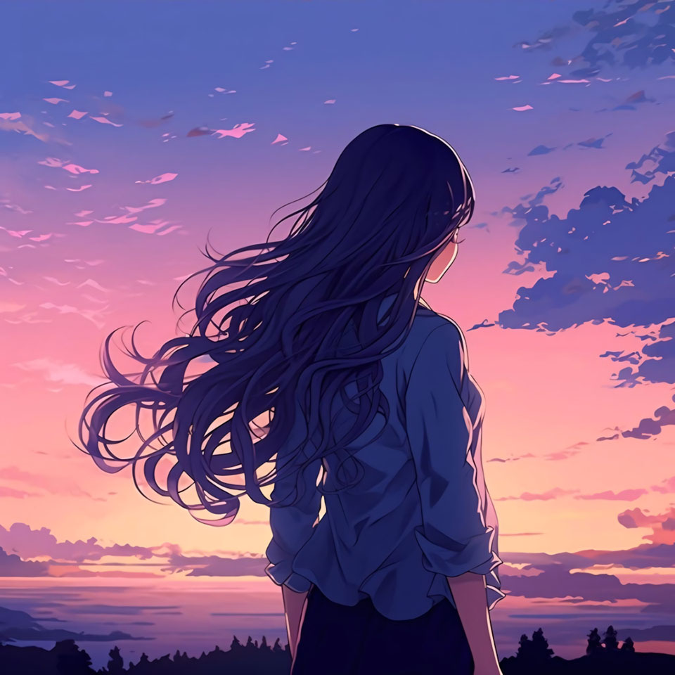 Avatar anh co gai buon quay lung anime 960px 960px avatar 6