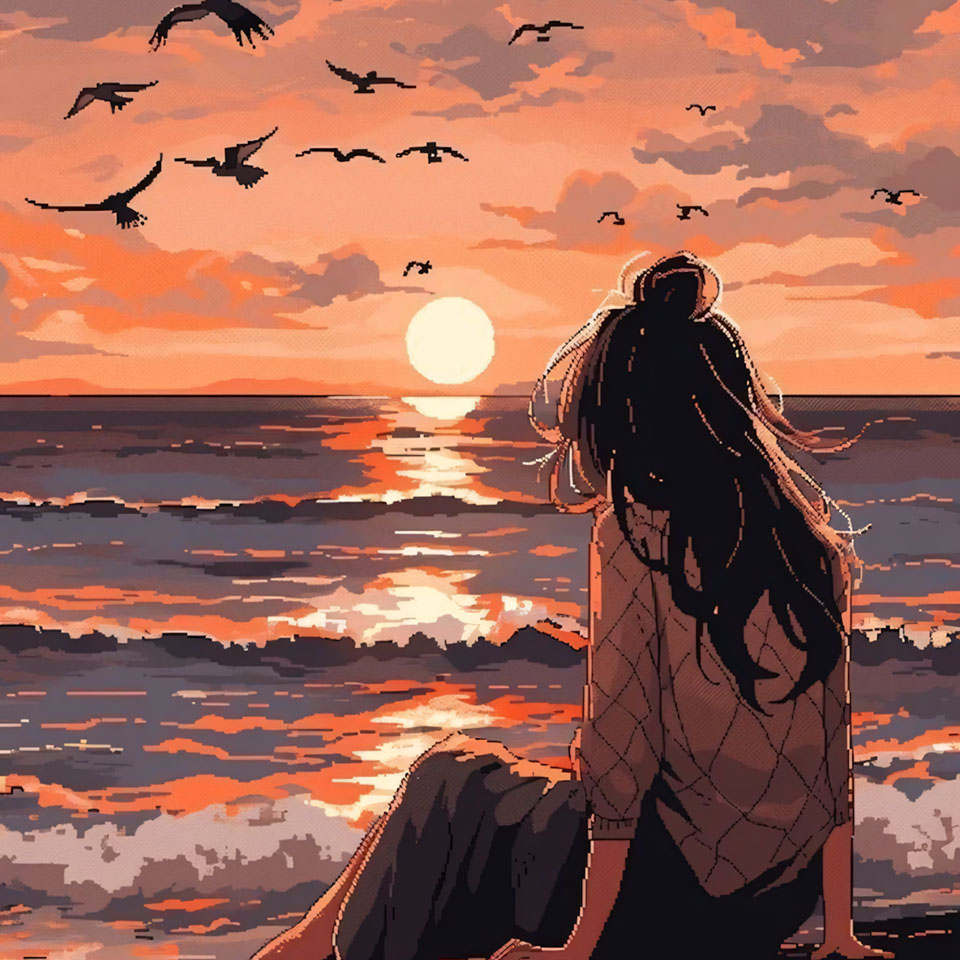 Avatar anh co gai buon quay lung anime 960px 960px avatar 19