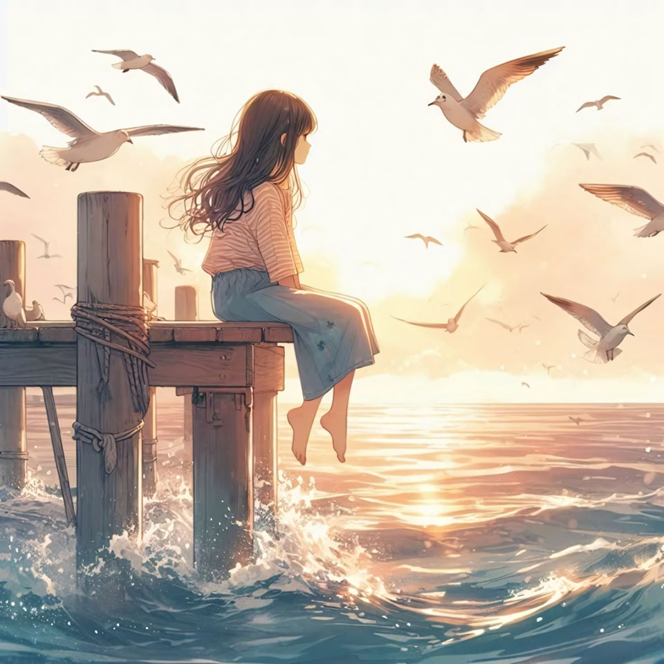 Avatar anh co gai buon quay lung anime 960px 960px avatar 22