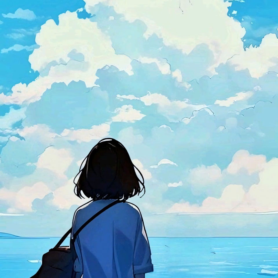 Avatar anh co gai buon quay lung anime 960px 960px avatar 24