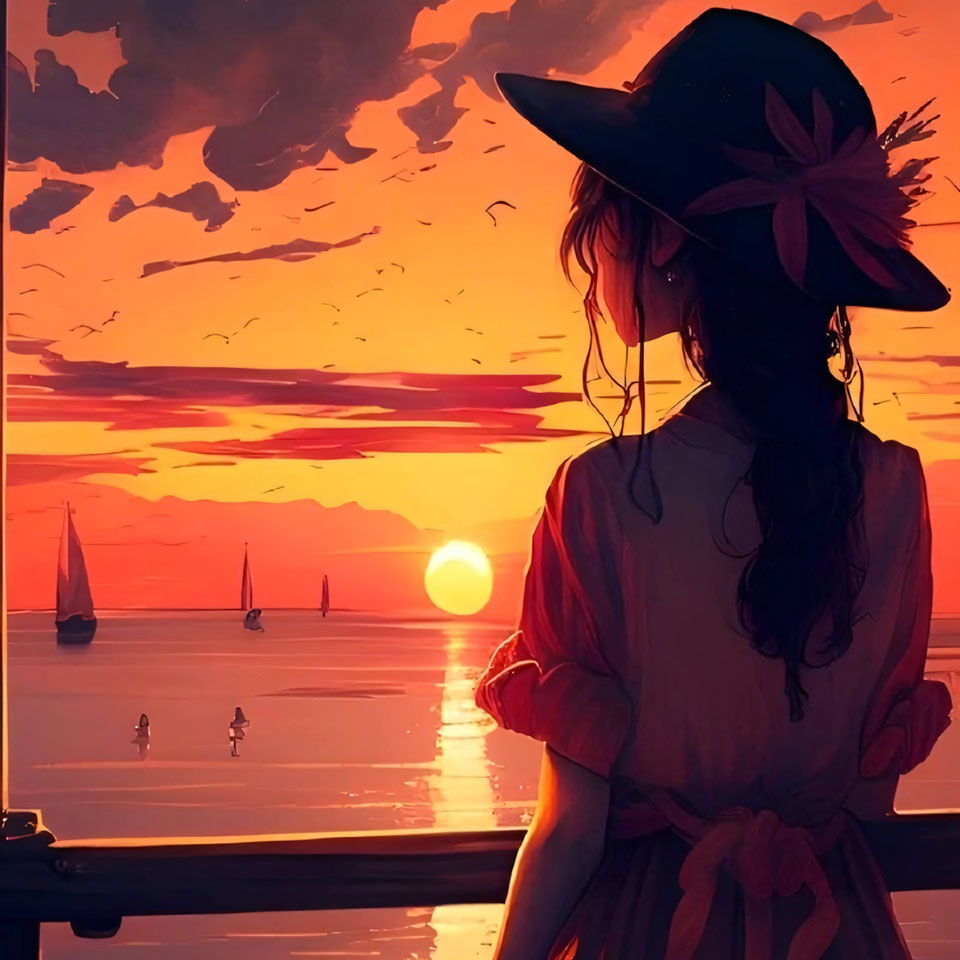 Avatar anh co gai buon quay lung anime 960px 960px avatar 30