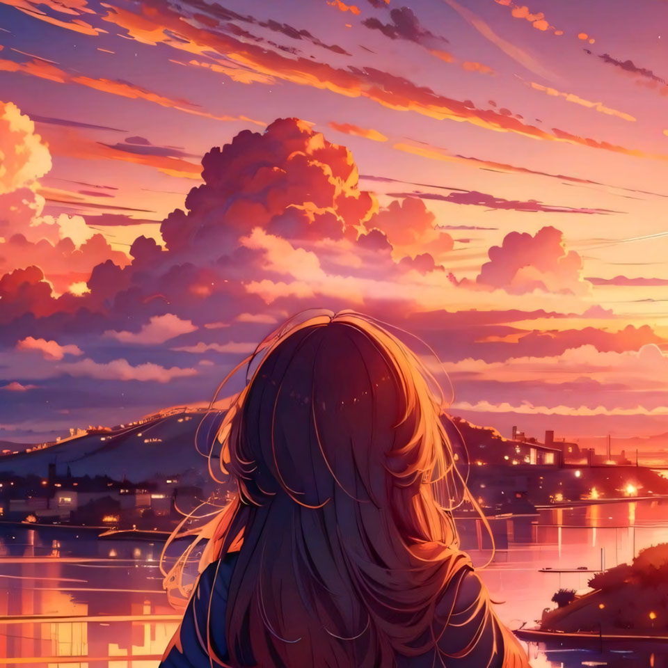 Avatar anh co gai buon quay lung anime 960px 960px avatar 31