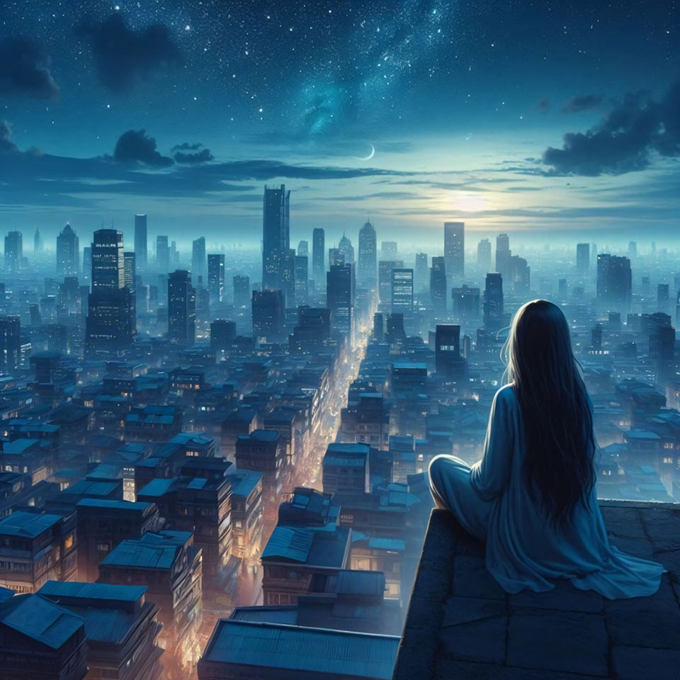 Avatar anh co gai buon quay lung anime 960px 960px avatar 34