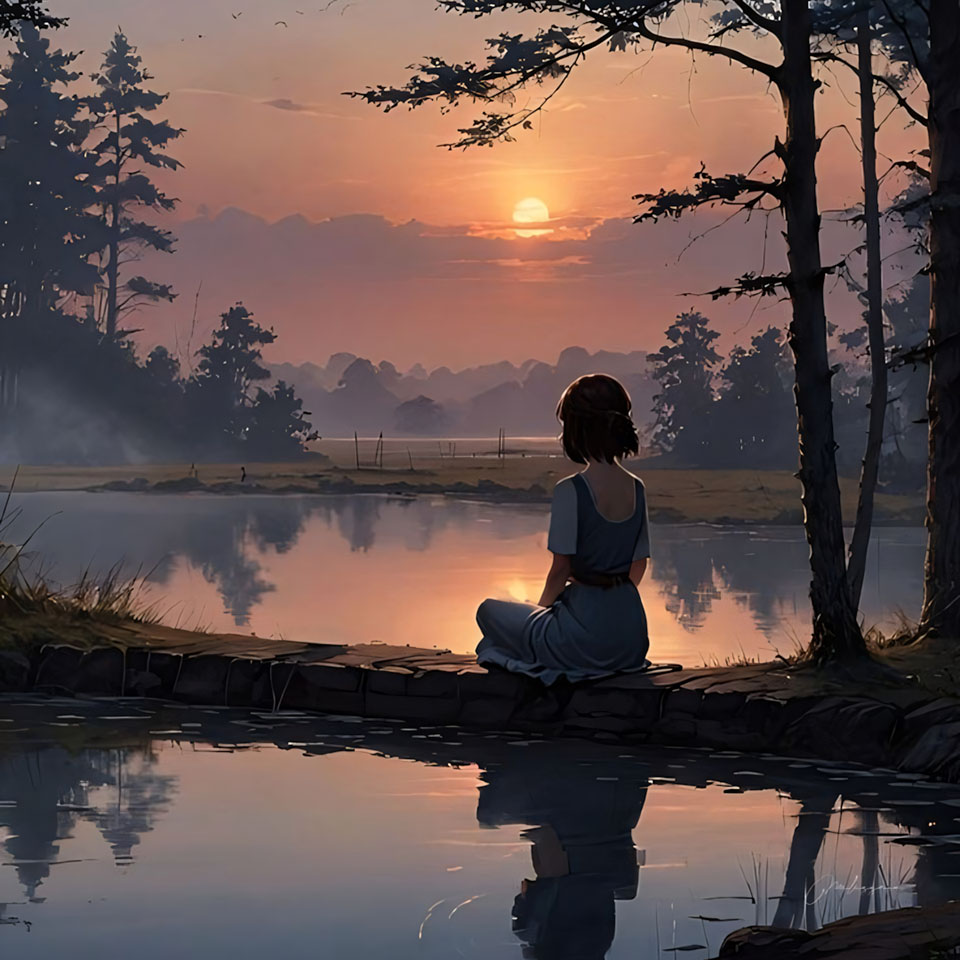 Avatar anh co gai buon quay lung anime 960px 960px avatar 44