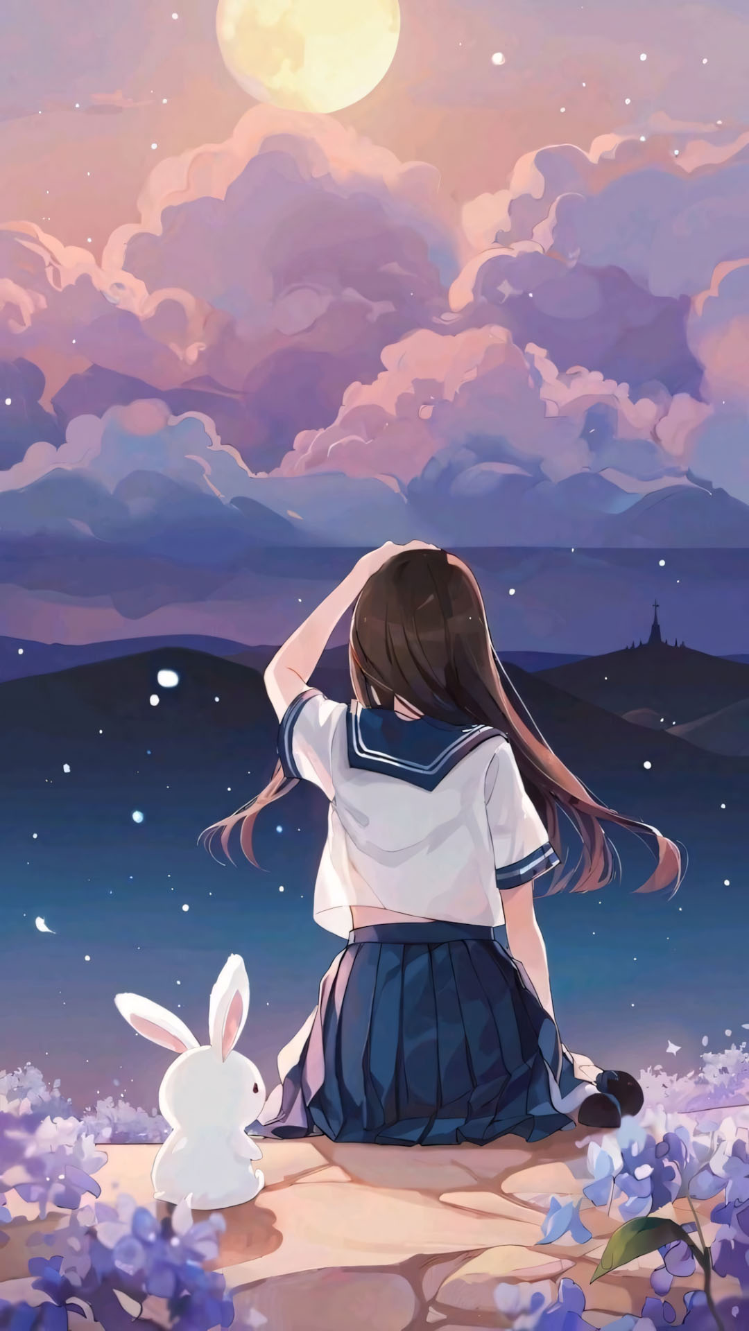 Hinh nen anh co gai buon quay lung anime 1920px 1080px full hd 17 1