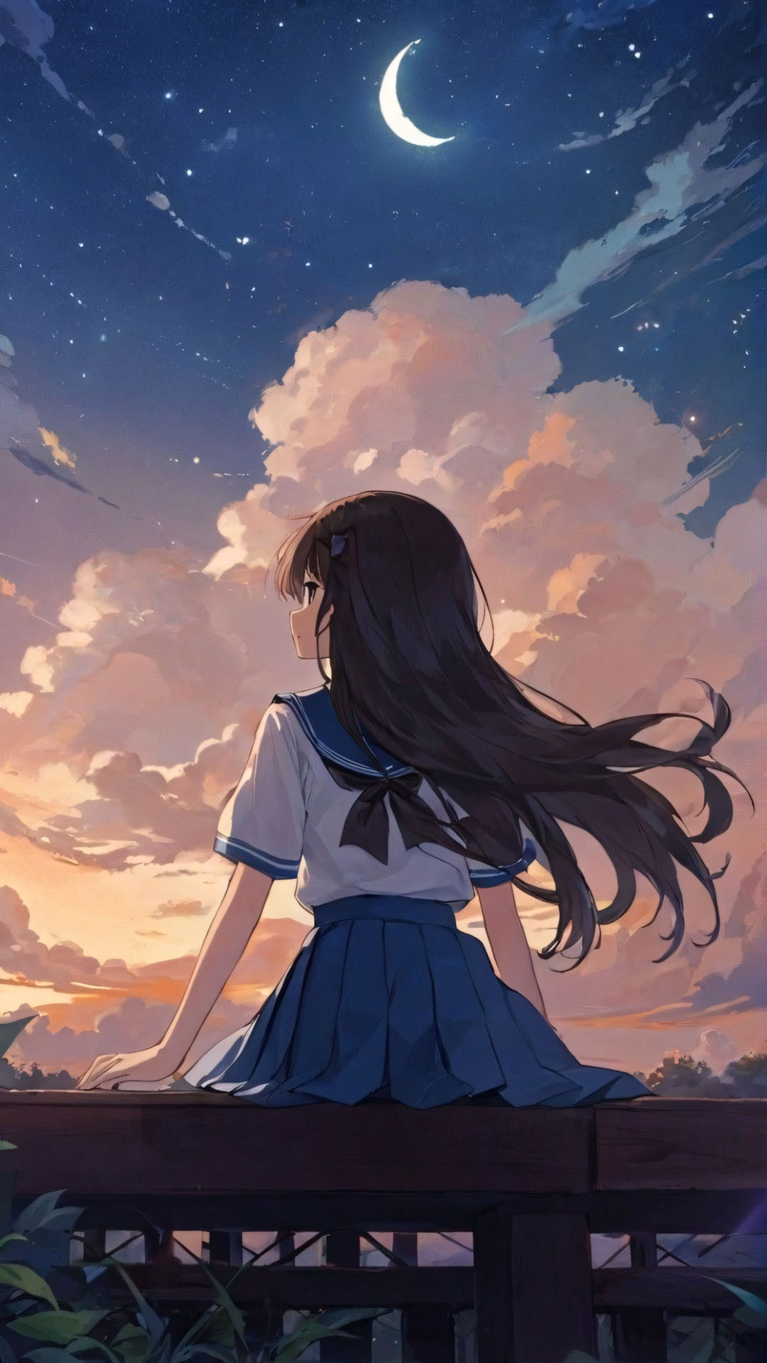 Hinh nen anh co gai buon quay lung anime 1920px 1080px full hd 18 1