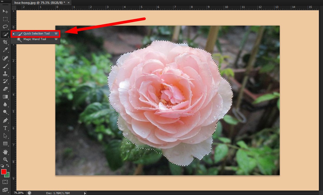 Sử dụng Color Balance để đổi màu trong Photoshop bước 1