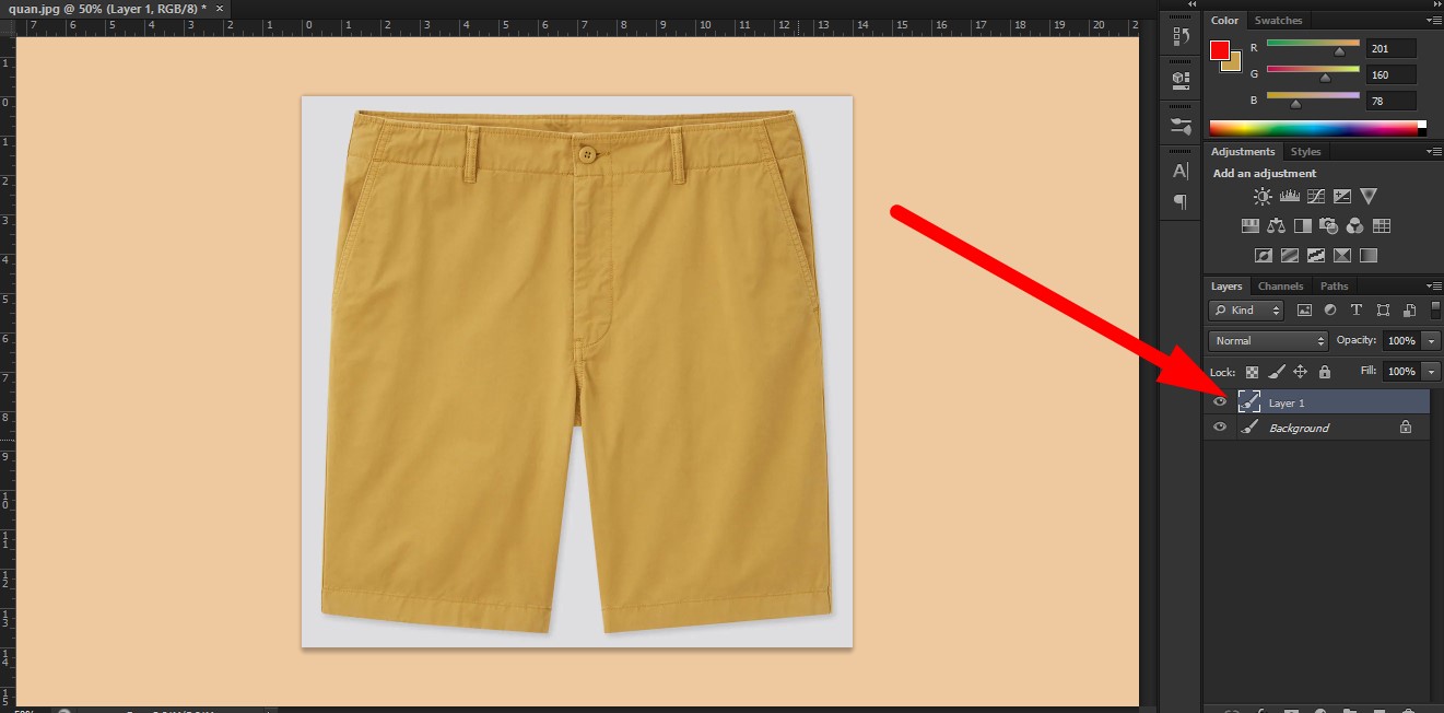 Dùng tính năng Replace Color để để đổi màu trong Photoshop bước 1