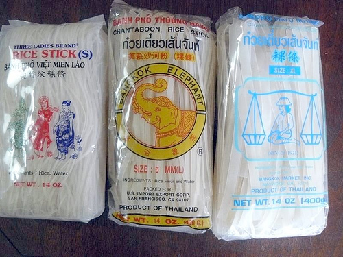 Fresh banh pho rice noodles cryovac