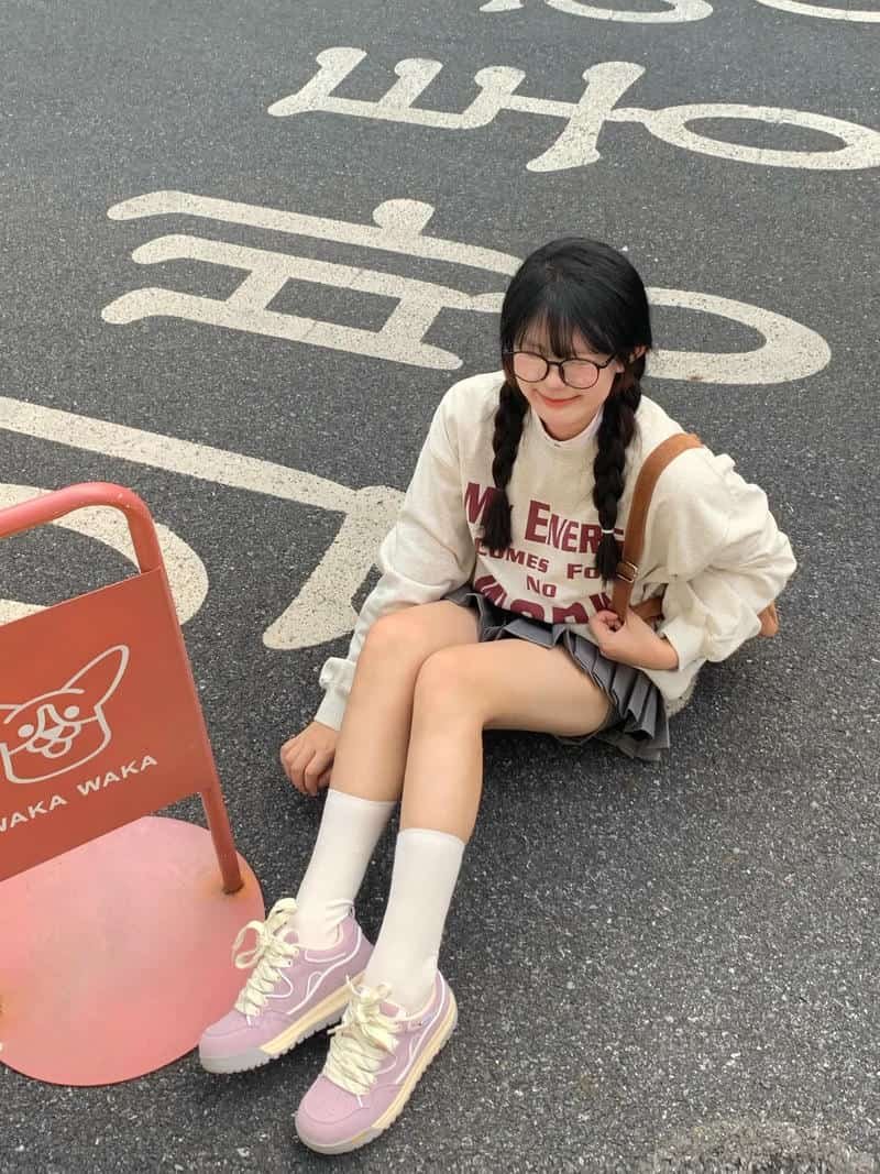 gái xinh hàn váy ngắn cực nổi bật