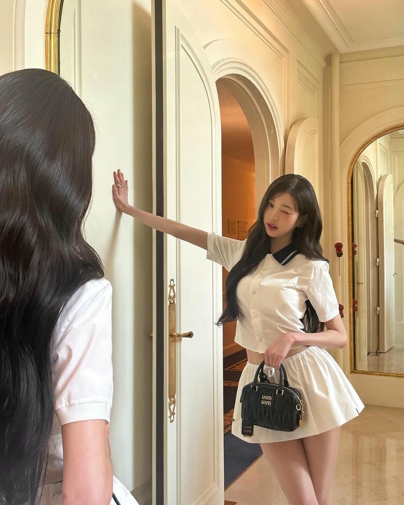 gái xinh hàn váy ngắn hot trend