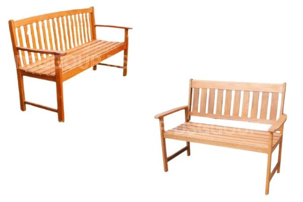 Mẫu 2 ghế tựa lưng gỗ theo phòng cách trang trí sân vườn