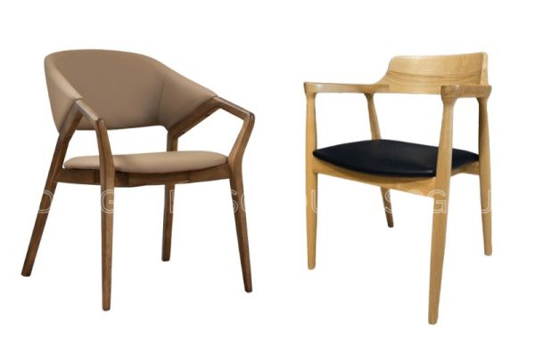 Mẫu 1 ghế tựa lưng gỗ theo phòng cách tối giản