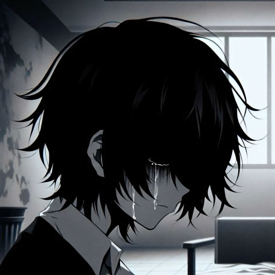 anh anime trang den buon 960px 960px avatar 7