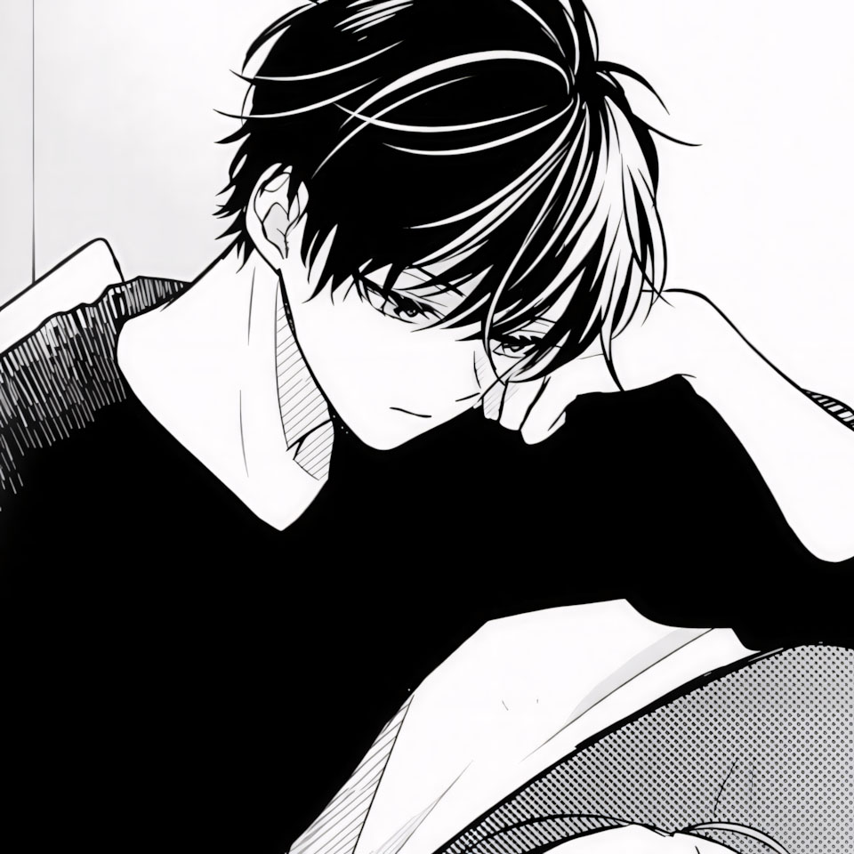 anh anime trang den buon 960px 960px avatar 2