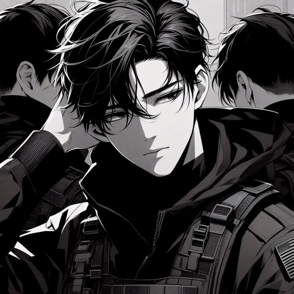 anh anime trang den nam buon 960px 960px avatar 2