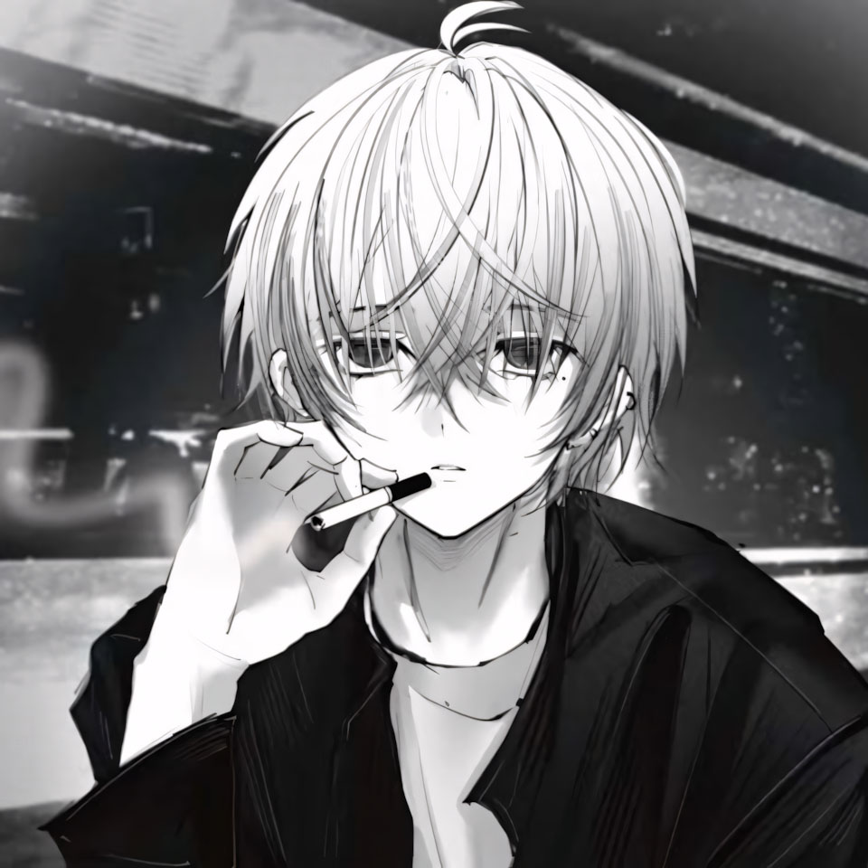 anh anime trang den buon 960px 960px avatar 12