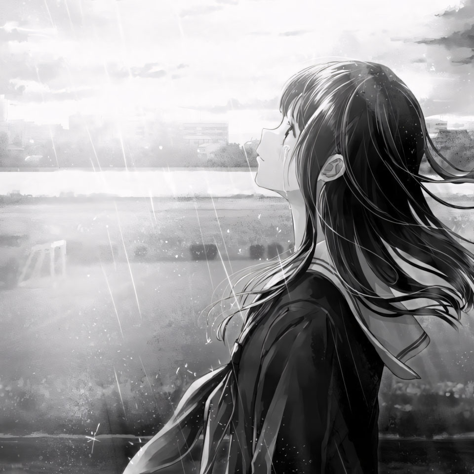 anh anime trang den buon 960px 960px avatar 20