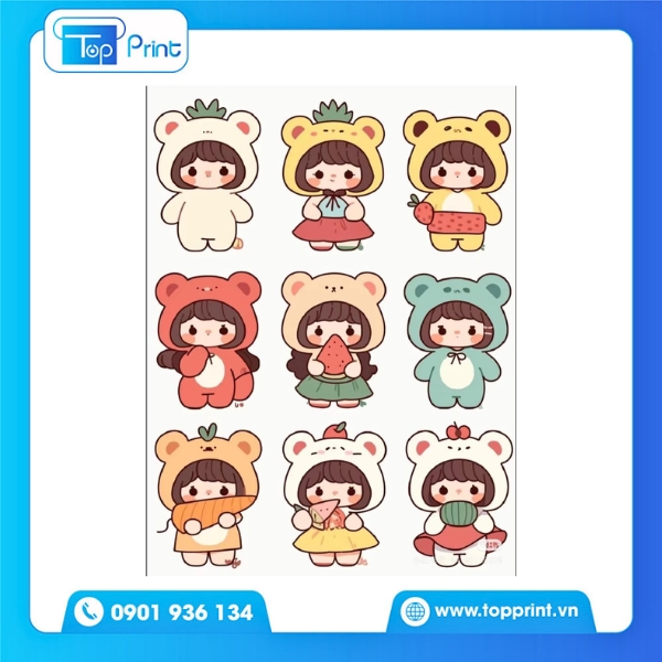 Combo sticker cô gái cute mini - Cắt sẵn tiện dụng