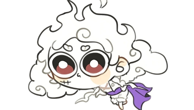 Ảnh nền Luffy Gear 5 chibi cute cho máy tính