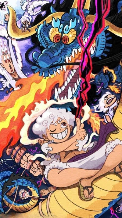 Wallpaper Luffy Gear 5 mãn nhãn 8K