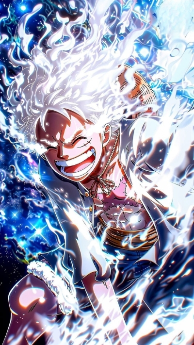 Ảnh nền Luffy Gear 5 bùng nổ hoành tráng