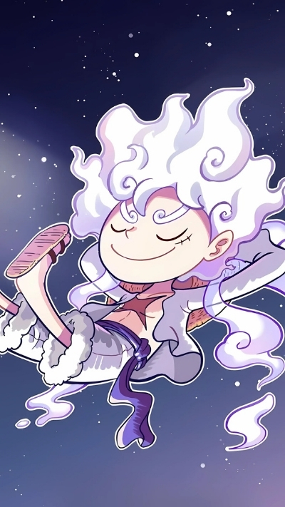 Luffy Gear 5 chibi wallpaper dễ thương