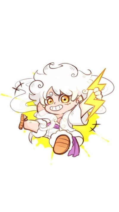 Ảnh nền Luffy Gear 5 chibi cực ngầu