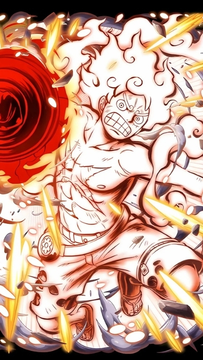 Hình nền Luffy Gear 5 Nika siêu ngầu