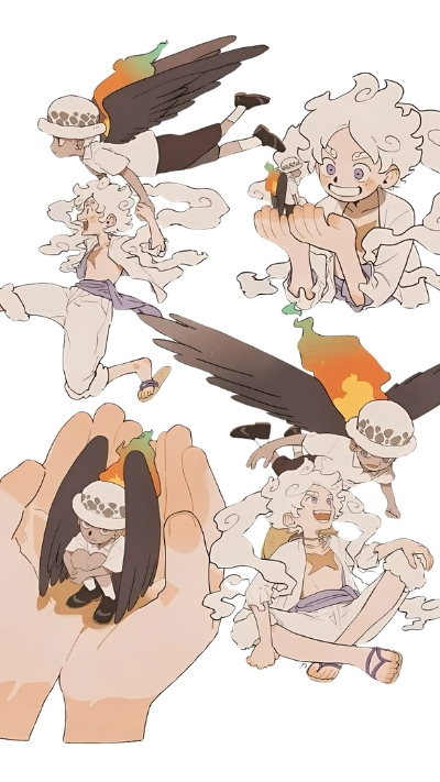 Ảnh nền Luffy Gear 5 chibi 8K đẹp