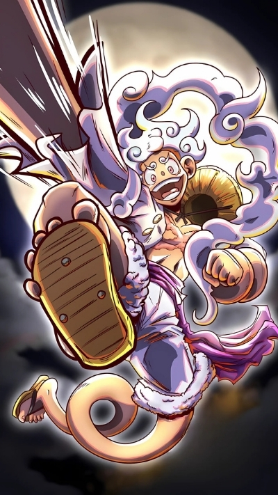 Hình nền Luffy Gear 5 chibi sống động