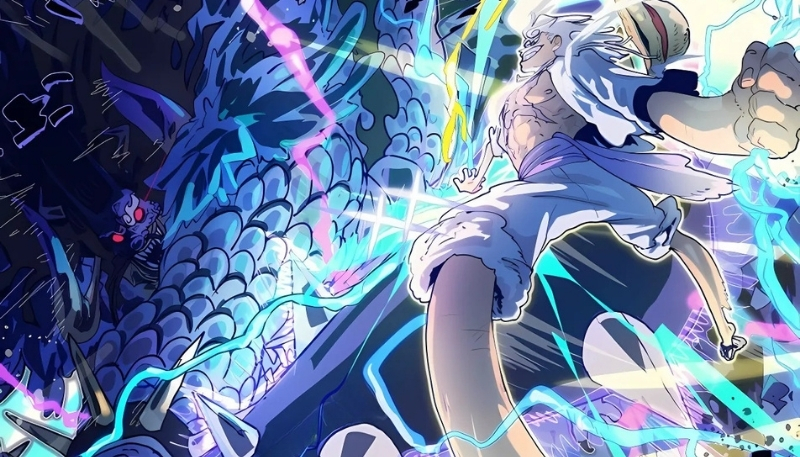 Wallpaper Gear 5 Luffy chiến đấu với Kaido đẹp