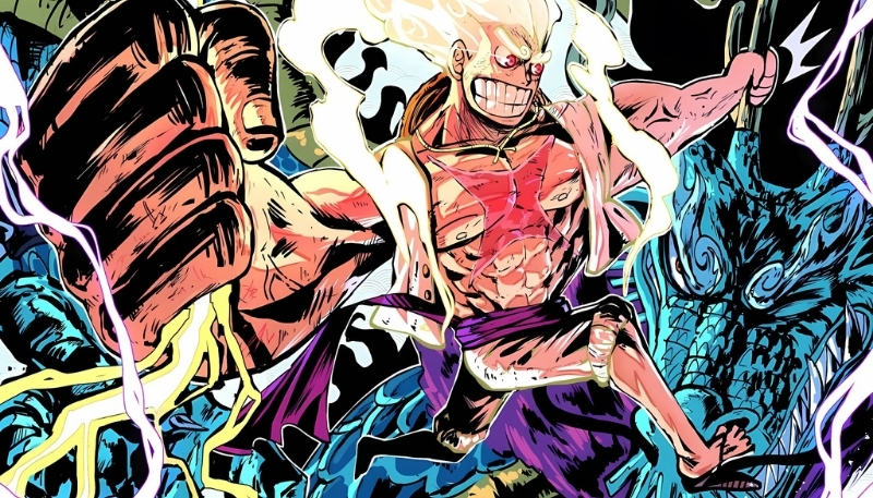 Ảnh nền Gear 5 Luffy chiến đấu với Kaido chất