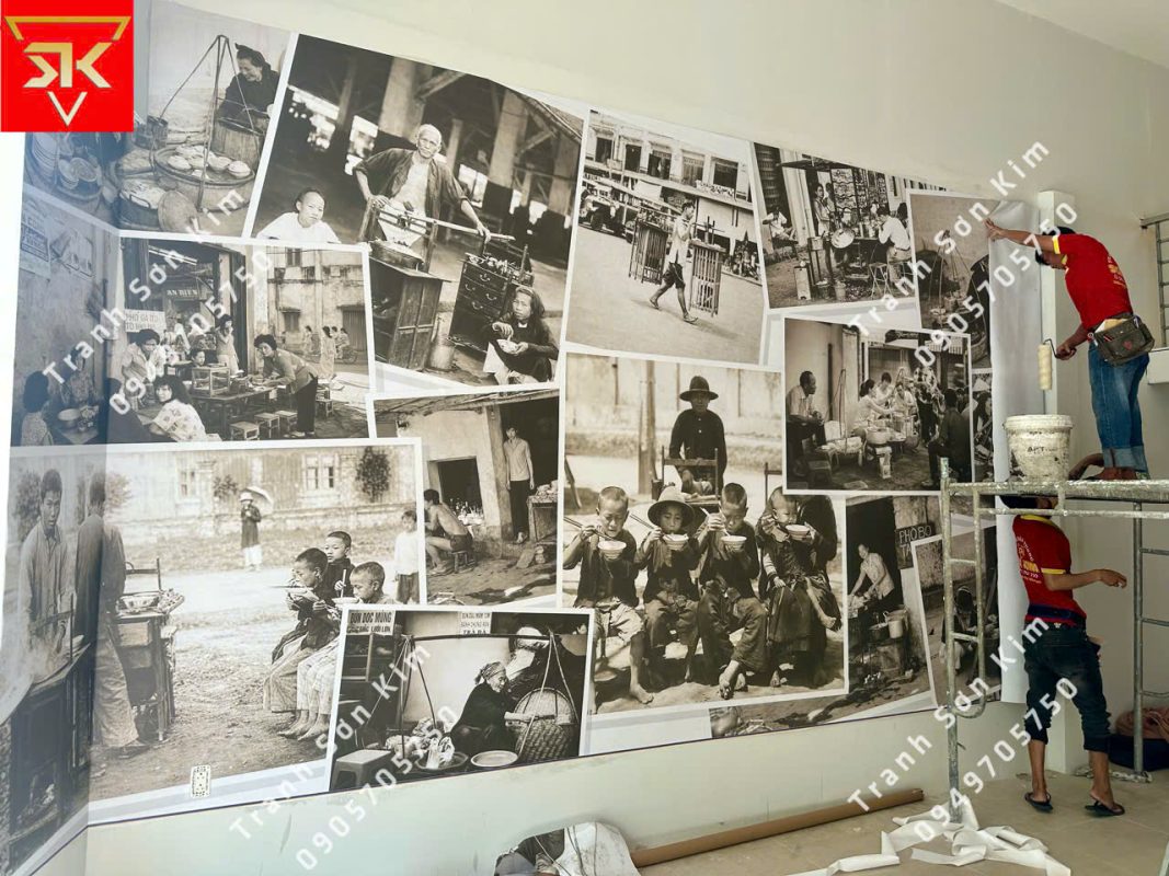 Tranh Dán Tường Việt Nam Trắng - Đen Nét Đẹp Bình Dị Không Thể Phai Mờ