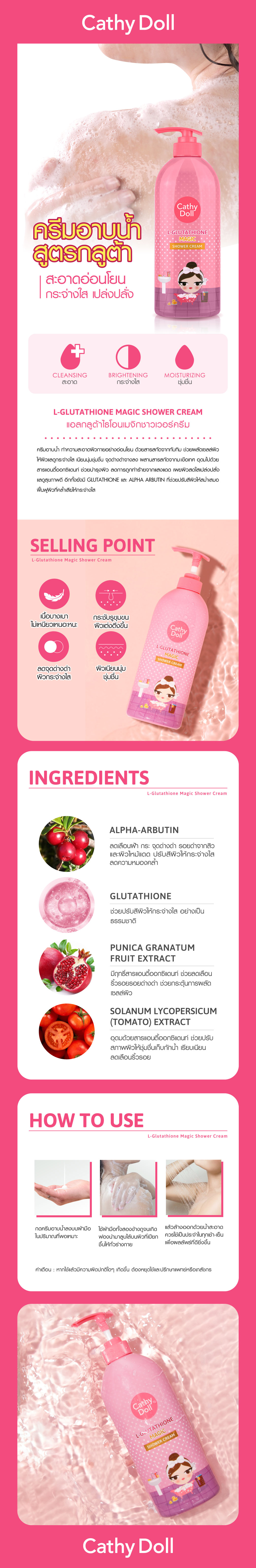 Sữa Tắm Cathy Doll Trắng Da Hình Cô Gái Mẫu Mới 500ml Thái Lan