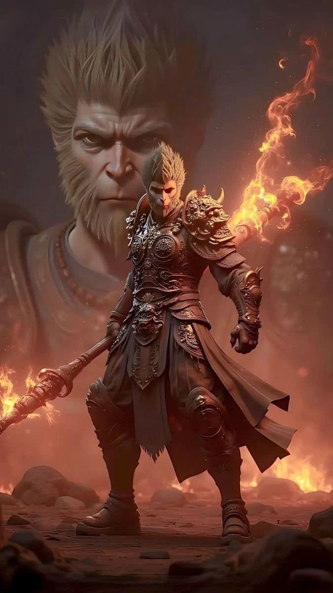 Khỉ 3D phong cách anime, màu sắc sinh động cho màn hình điện thoại