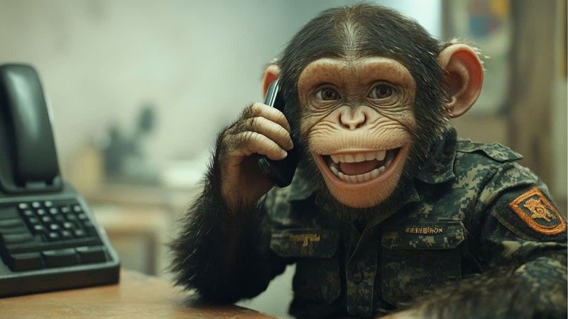 Khỉ 3D tinh nghịch, màu sắc tươi vui cho desktop FHD/2K