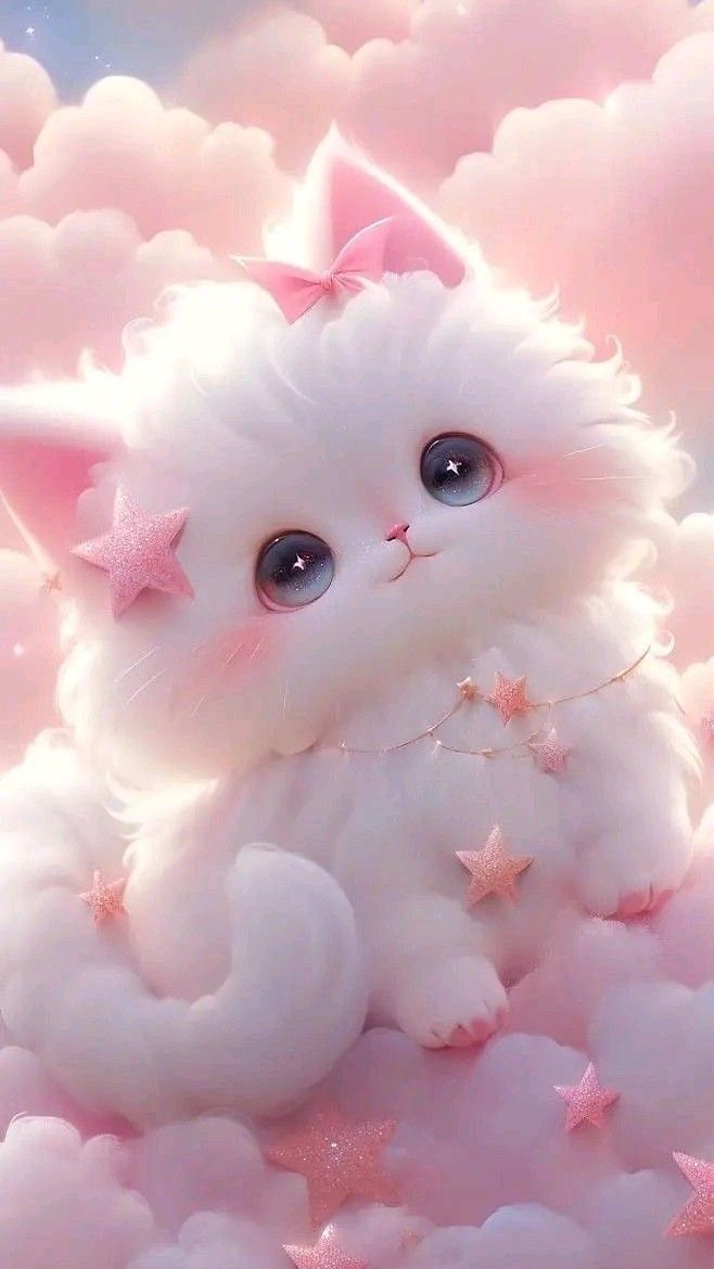 Hình nền mèo hoạt hình 3D cute 4K