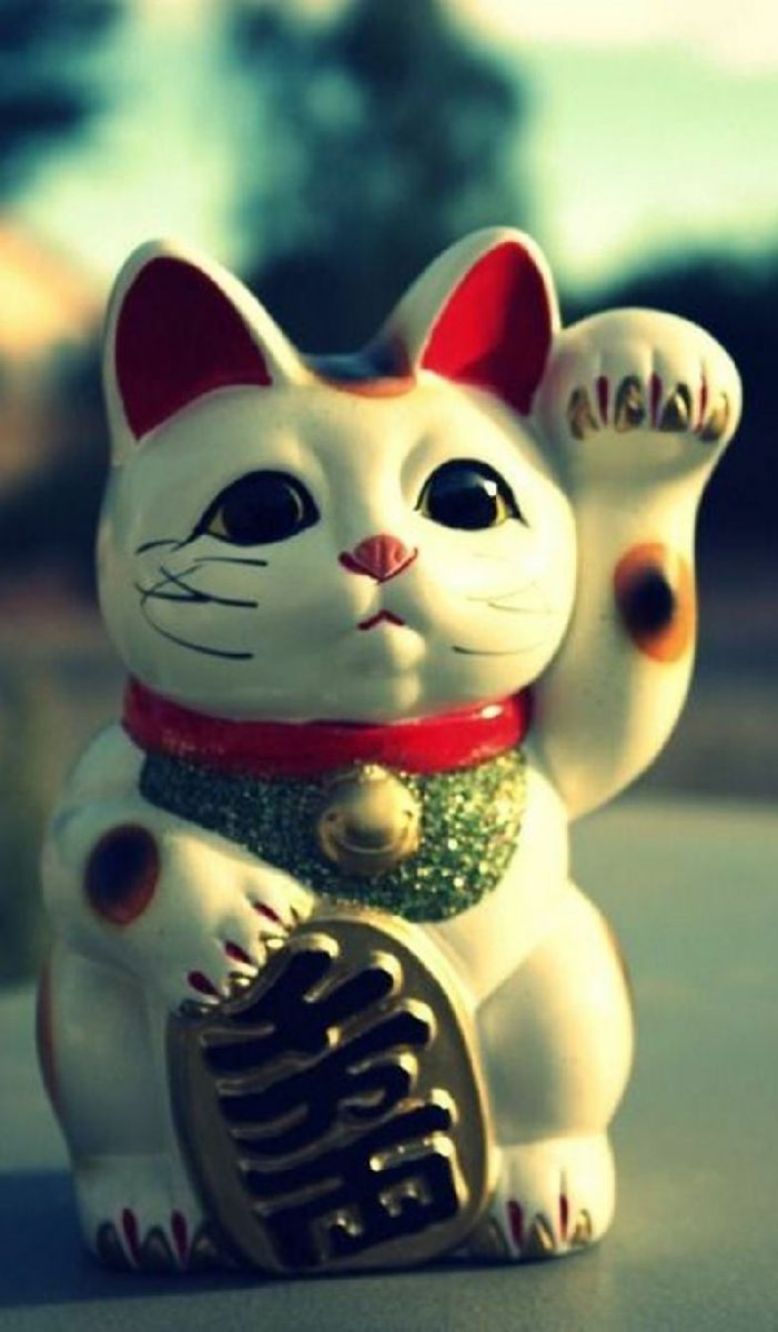 Ảnh nền mèo thần tài 3D hạnh phúc