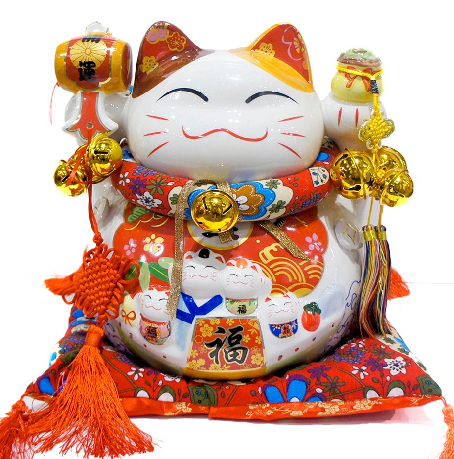 top hình nền mèo thần tài trắng cam Nhật Bản may mắn