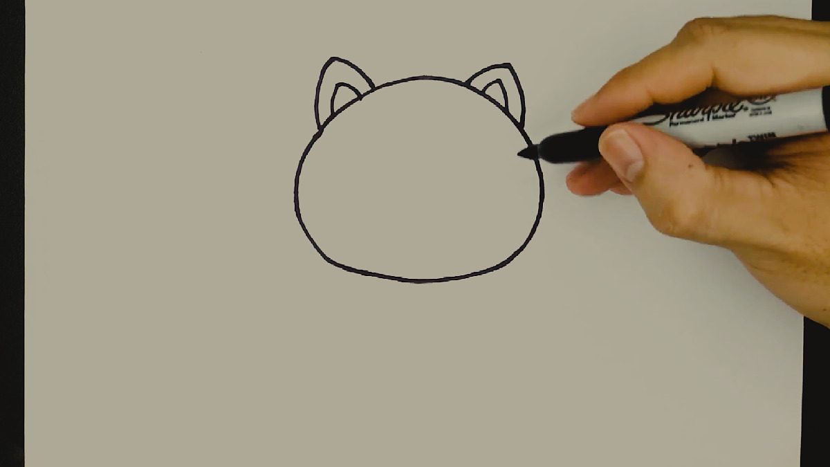 Cách vẽ con mèo đơn giản vẽ tai mèo