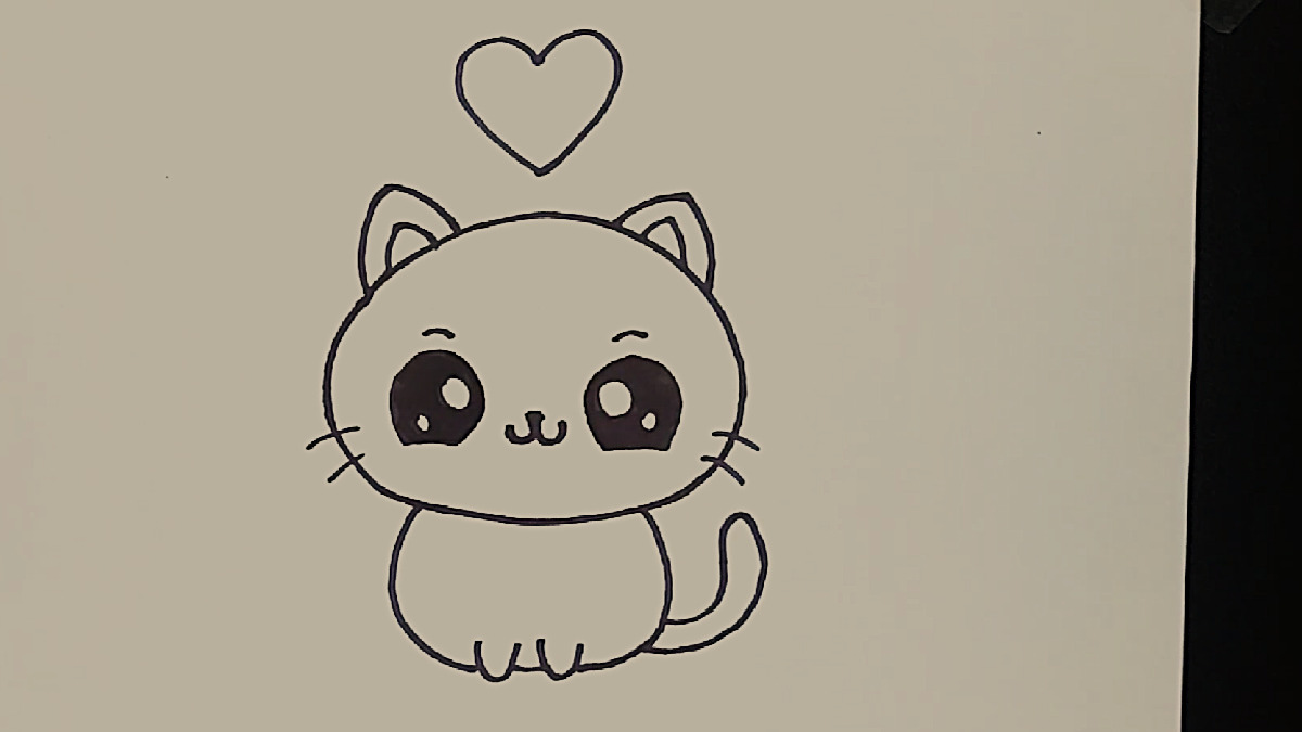 Cách vẽ con mèo đơn giản vẽ râu mèo