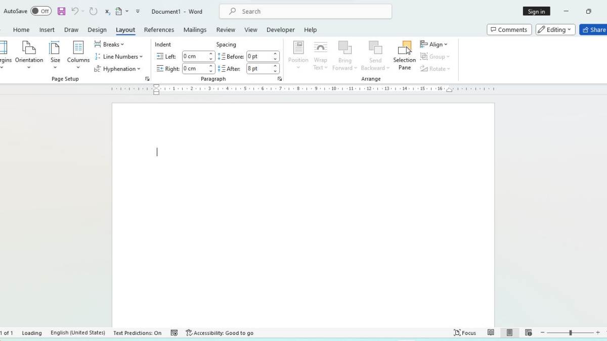 Cách chỉnh khổ giấy A4 trong Word 2007, 2010, 2013, 2016 bước 1