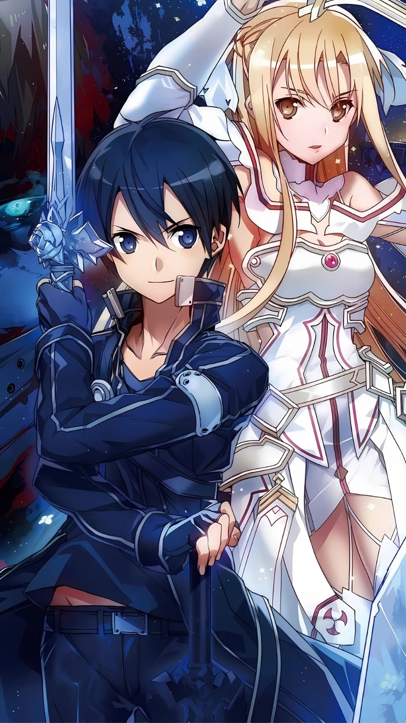 Ảnh nền Kirito và Asuna phong cách