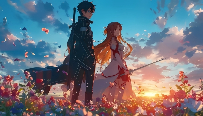 Ảnh nền máy tính Kirito và Asuna sang trọng