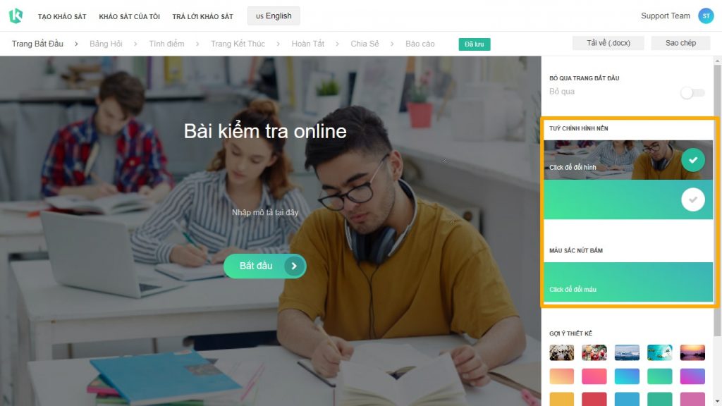 Hướng dẫn tạo kiểm tra online hình 2